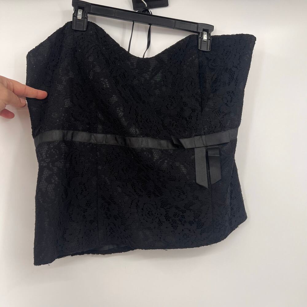 NWOT Vtg Lane Bryant Womens Sz 22 Corset Top Y2K lace overlay black coquette
